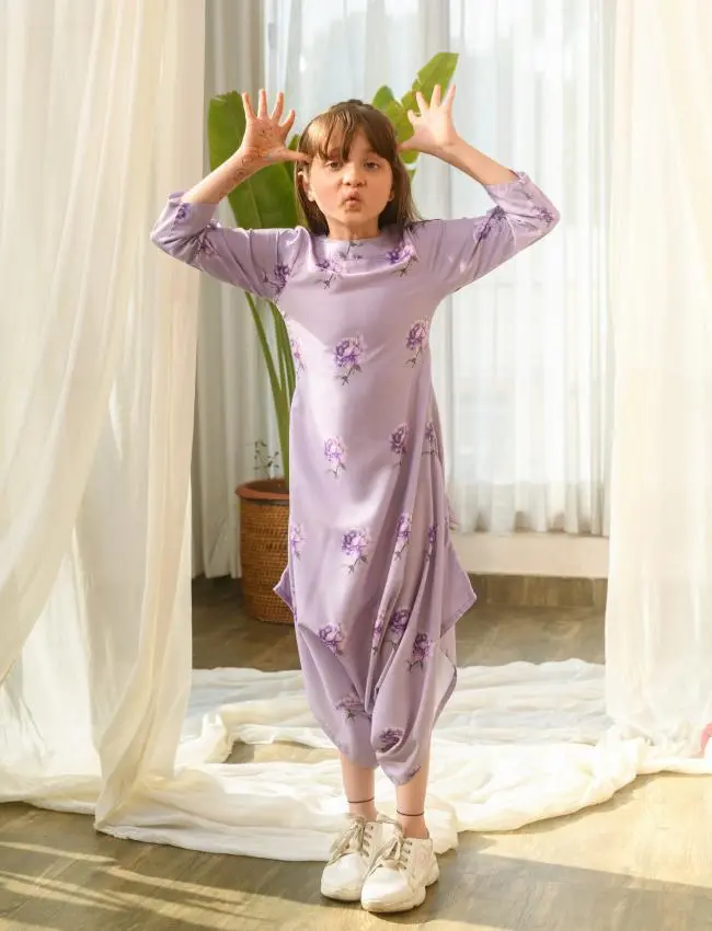 Mother Daughter Very Peri Lilac Dhoti Jumpsuit