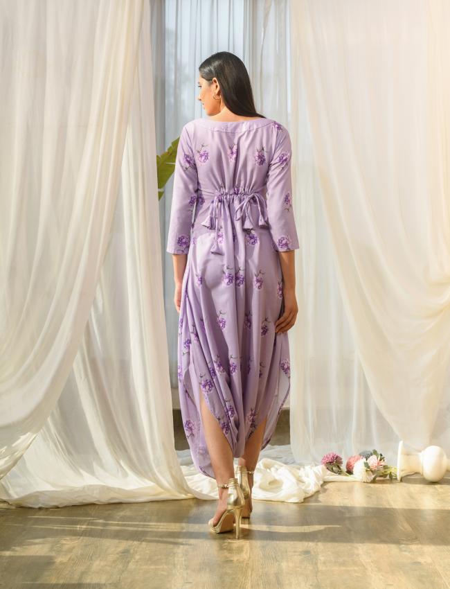 Mother Daughter Very Peri Lilac Dhoti Jumpsuit