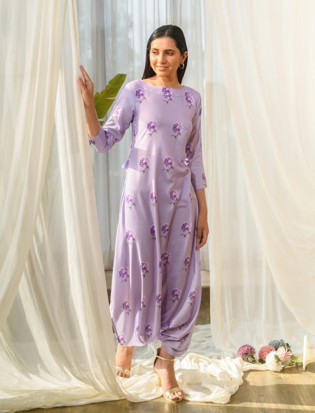 Mother Daughter Very Peri Lilac Dhoti Jumpsuit