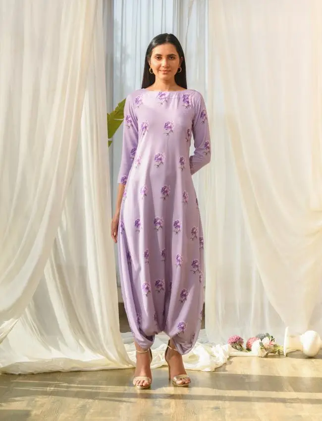 Mother Daughter Very Peri Lilac Dhoti Jumpsuit