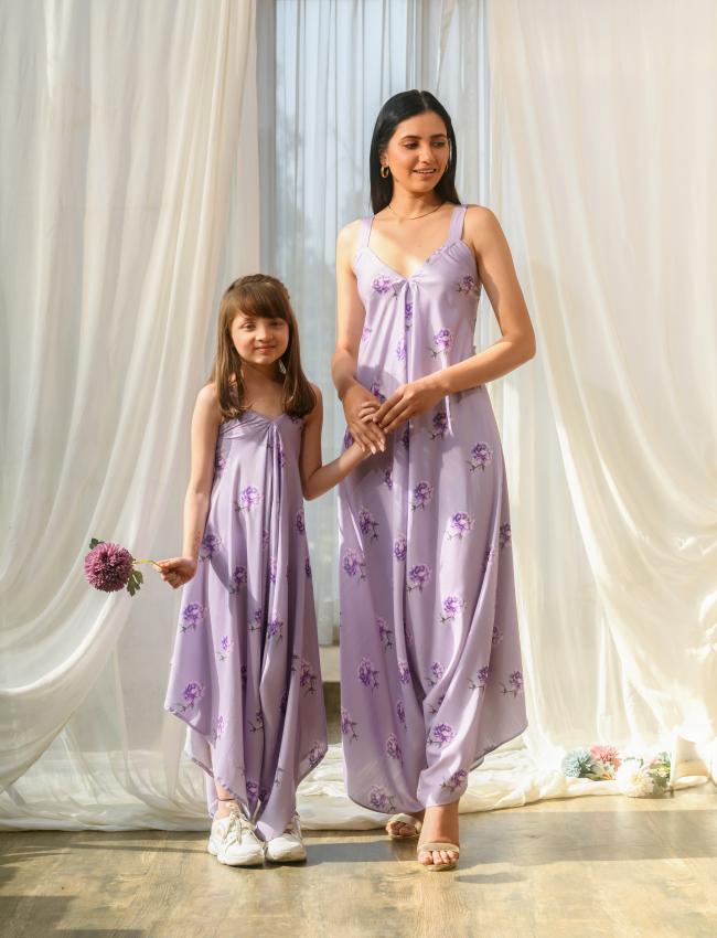 Mother Daughter Very Peri Lilac Palazzo Jumpsuit