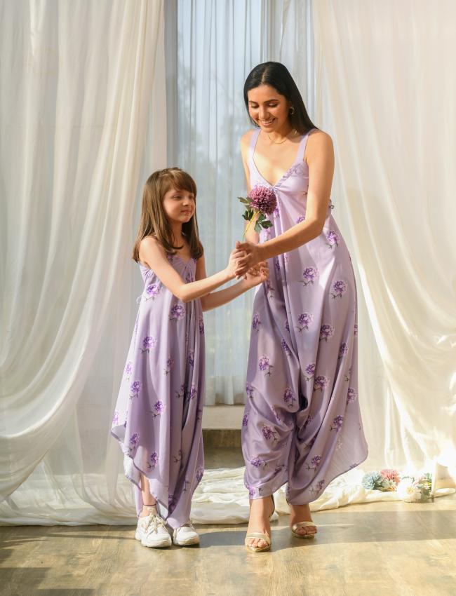 Mother Daughter Very Peri Lilac Palazzo Jumpsuit