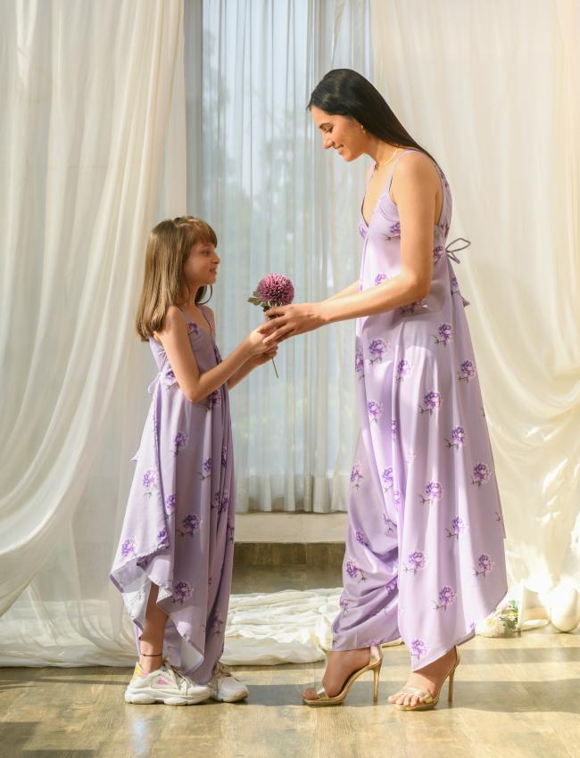 Mother Daughter Very Peri Lilac Palazzo Jumpsuit