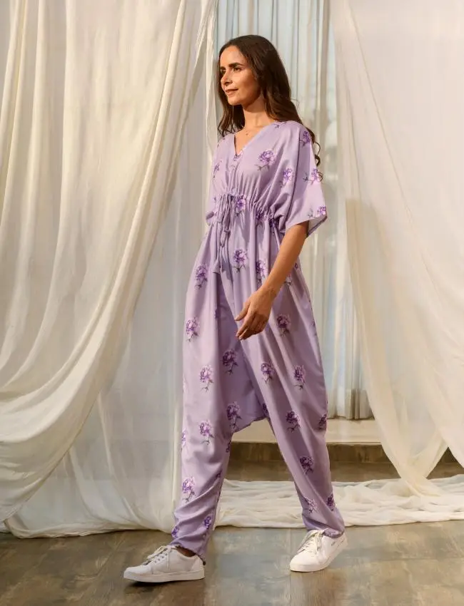 Mother Daughter Very Peri Lilac Kimono Dhoti Jumpsuit
