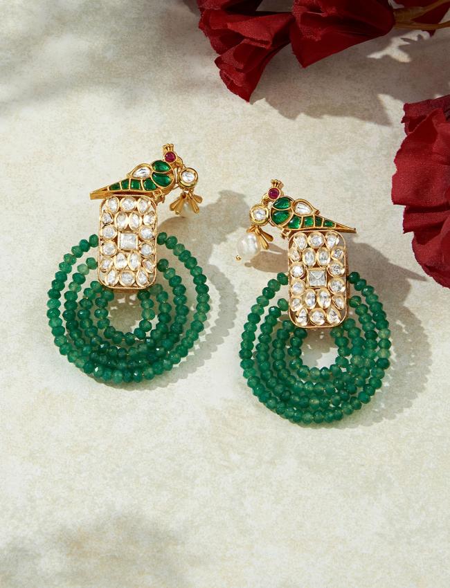 Antique Green Dangler Earring