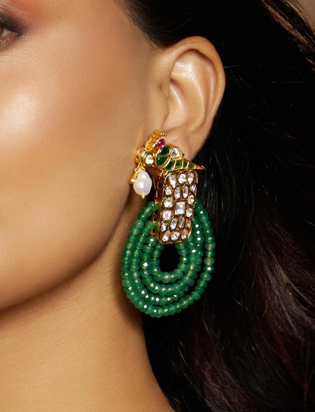 Antique Green Dangler Earring