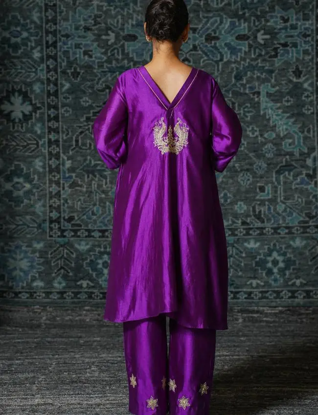 eeda_Noor Purple Gather Kurta  Set_M