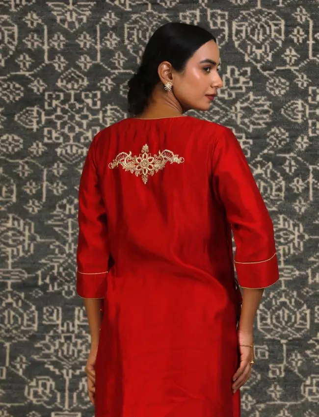 eeda_Noor Red Dori KURTA SET_M