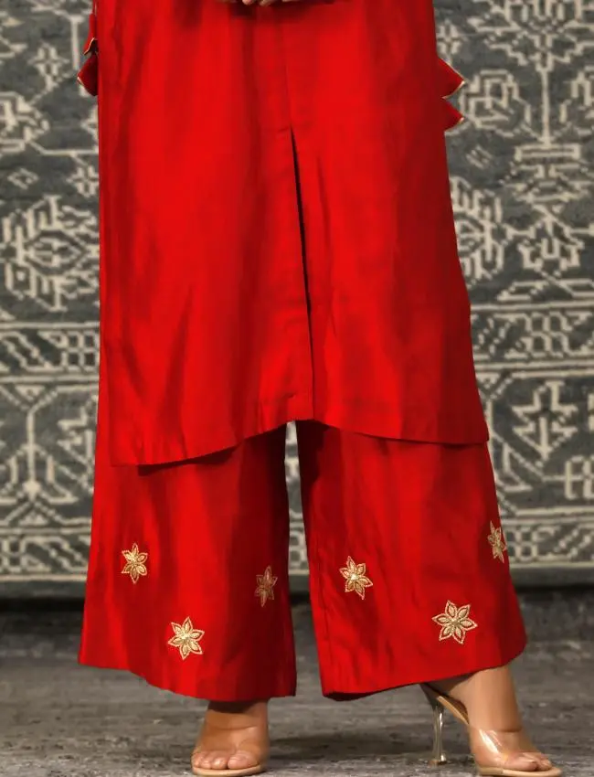 eeda_Noor Red Dori KURTA SET_M