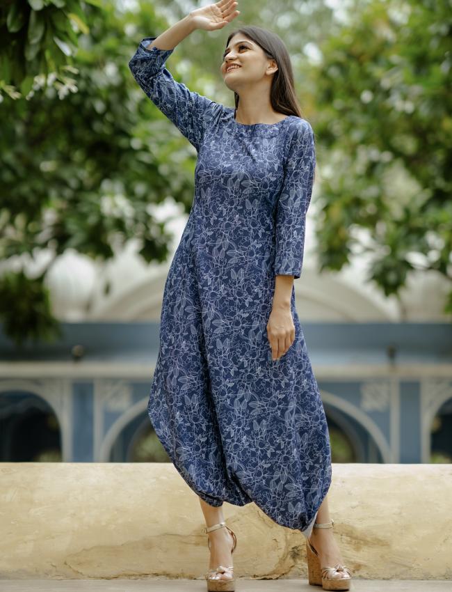 Twilight Blue Dhoti Jumpsuit