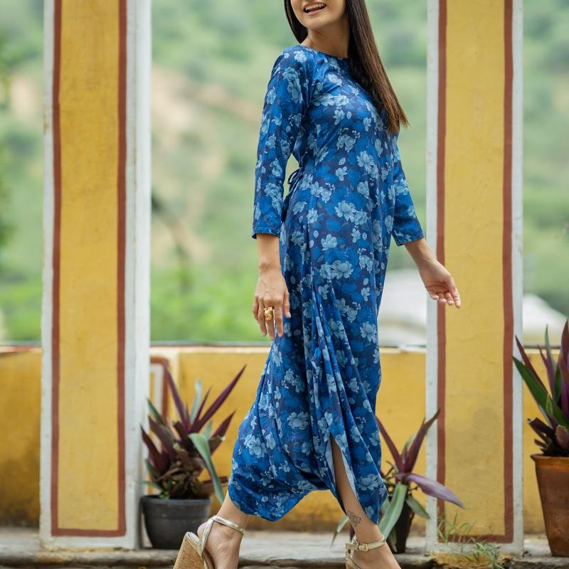 Midnight Blue Dhoti Jumpsuit