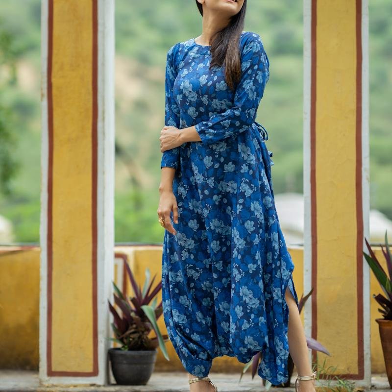 Midnight Blue Dhoti Jumpsuit