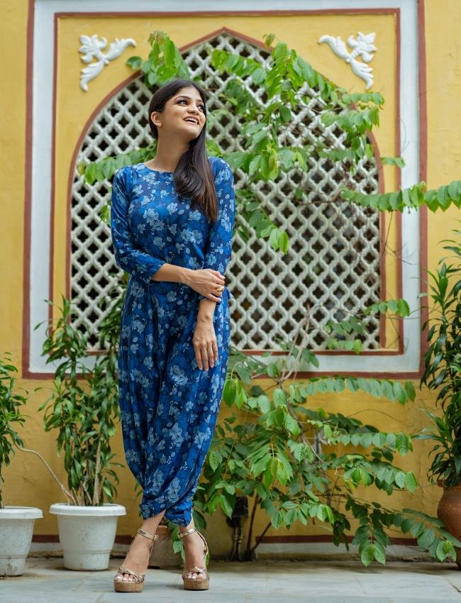 Midnight Blue Dhoti Jumpsuit