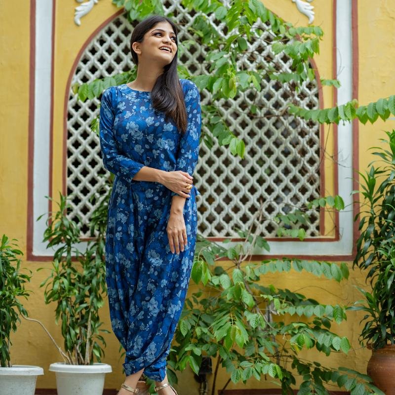 Midnight Blue Dhoti Jumpsuit