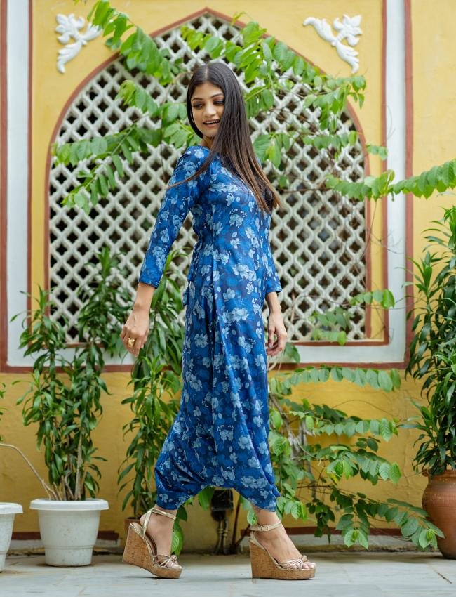 Midnight Blue Dhoti Jumpsuit