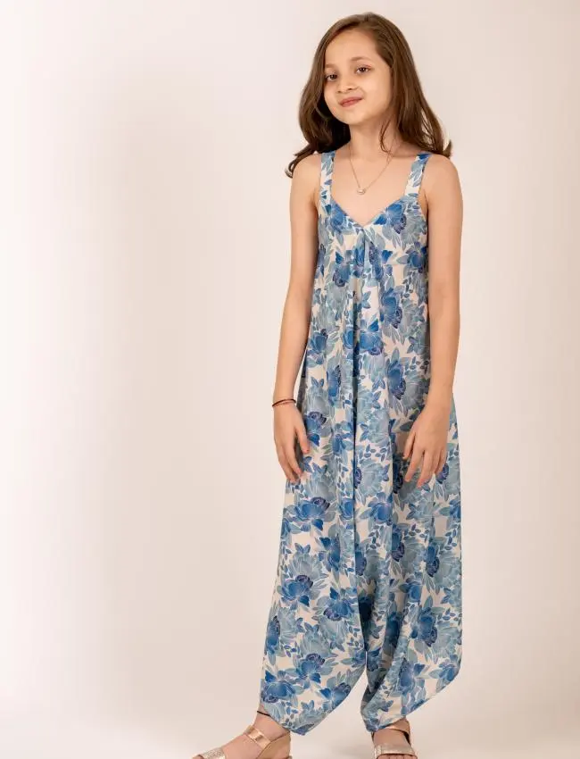 Seashell Cream Palazzo Jumpsuit Kids