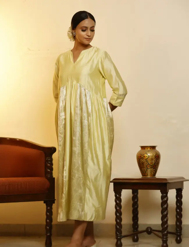 Eeda_Sehej_Yellow_Gather_Dress