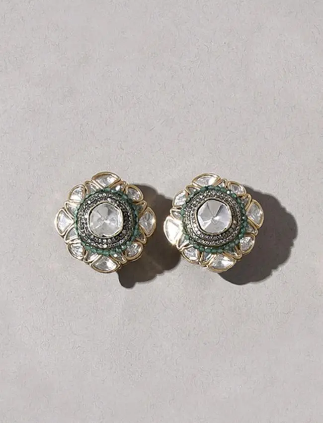 Green Polki Stud RJJER24JBRJA10