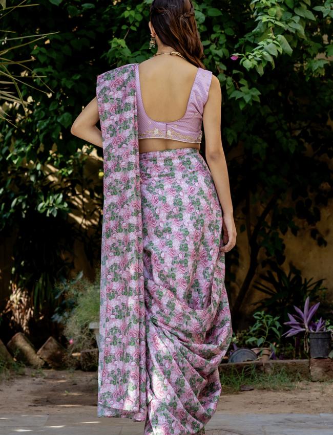 Kobi Pink Concept Saree Set