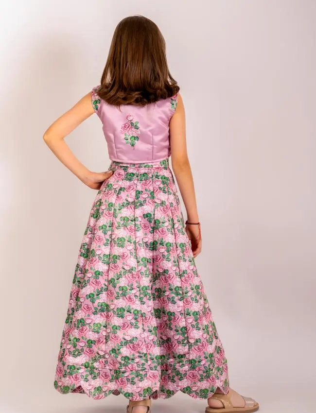 Kobi Pink Lehenga Kids
