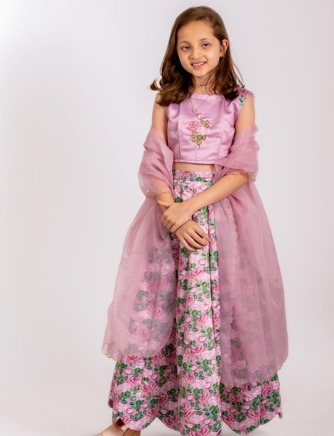 Kobi Pink Lehenga Kids