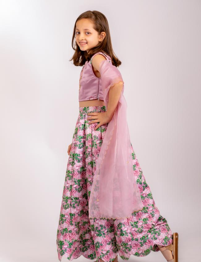 Kobi Pink Lehenga Kids