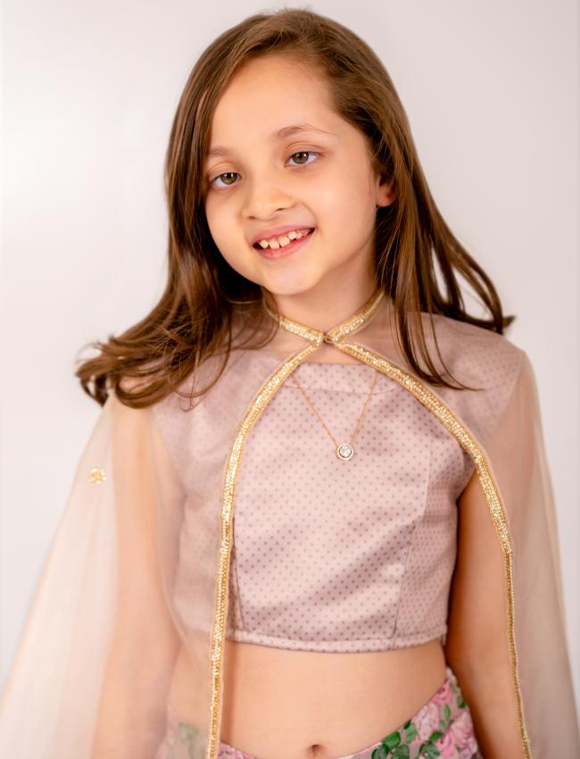 Mocha Brown Lehenga Kids