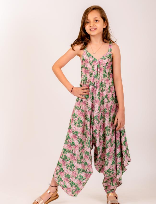 Moss Green Palazzo Jumpsuit Kids