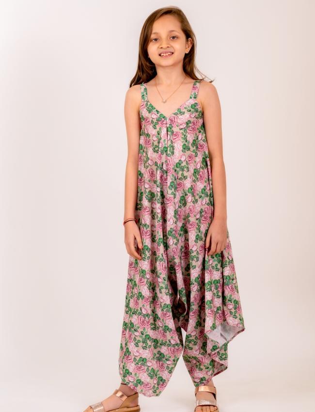 Moss Green Palazzo Jumpsuit Kids