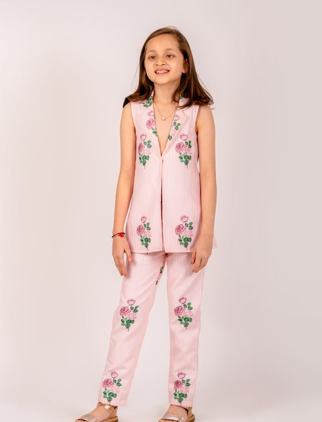 Sweet Pink Striped Pantsuit Kids