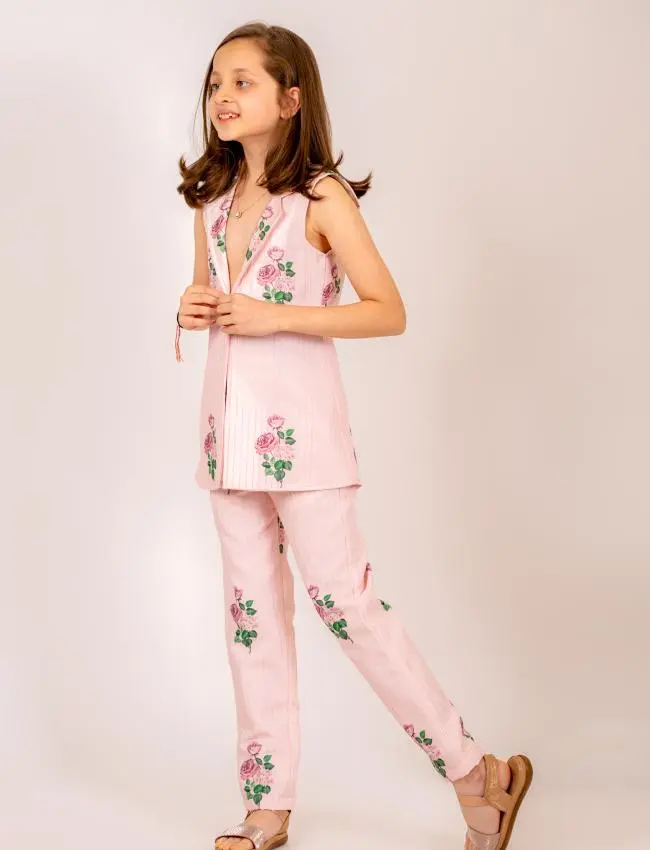 Sweet Pink Striped Pantsuit Kids