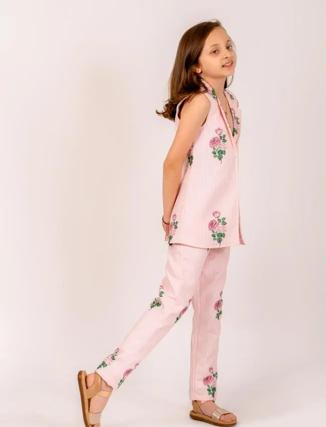 Sweet Pink Striped Pantsuit Kids