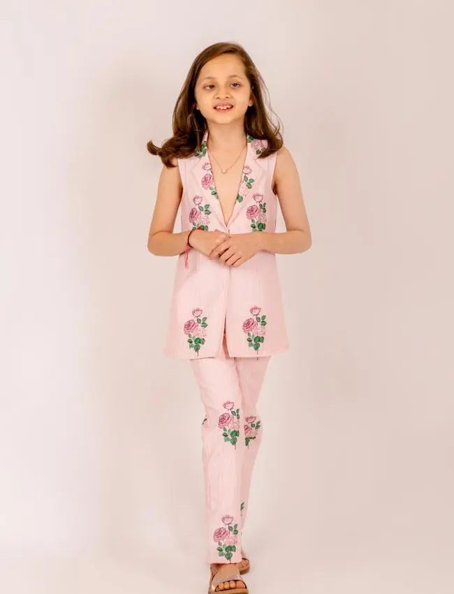 Sweet Pink Striped Pantsuit Kids