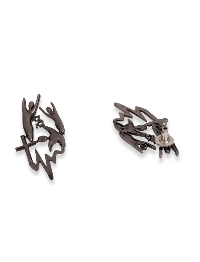 LA CROIXEARRINGS(GUN METAL PLATED)