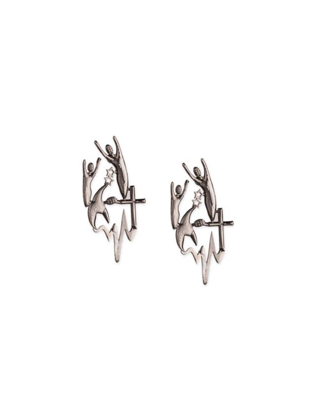 LA CROIXEARRINGS(GUN METAL PLATED)