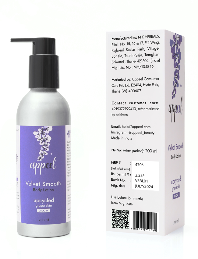 Velvet Smooth Body Lotion with Upcycled Grape - 200 ml