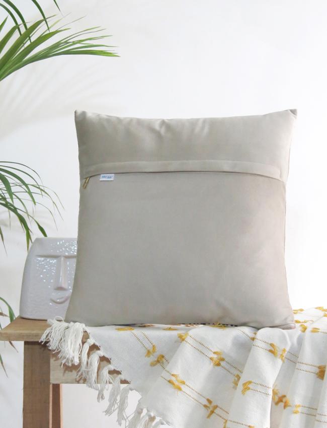 Mirror work Green cushion cover