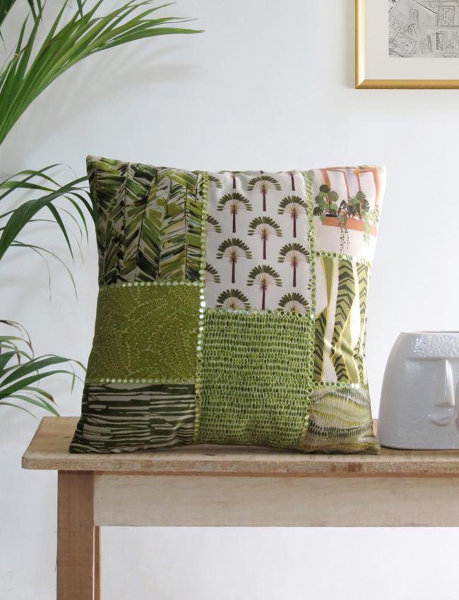 Mirror work Multicolor cushion covers set of 5