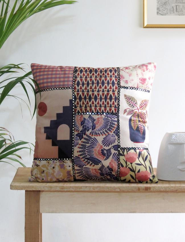 Mirror work Multicolor cushion covers set of 5