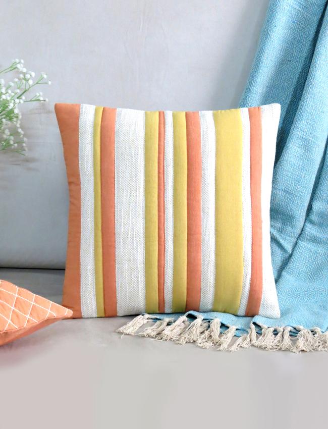 Soft Sculptures White Velvet with Cotton Cushion Covers 16x16 Inch Set of 3