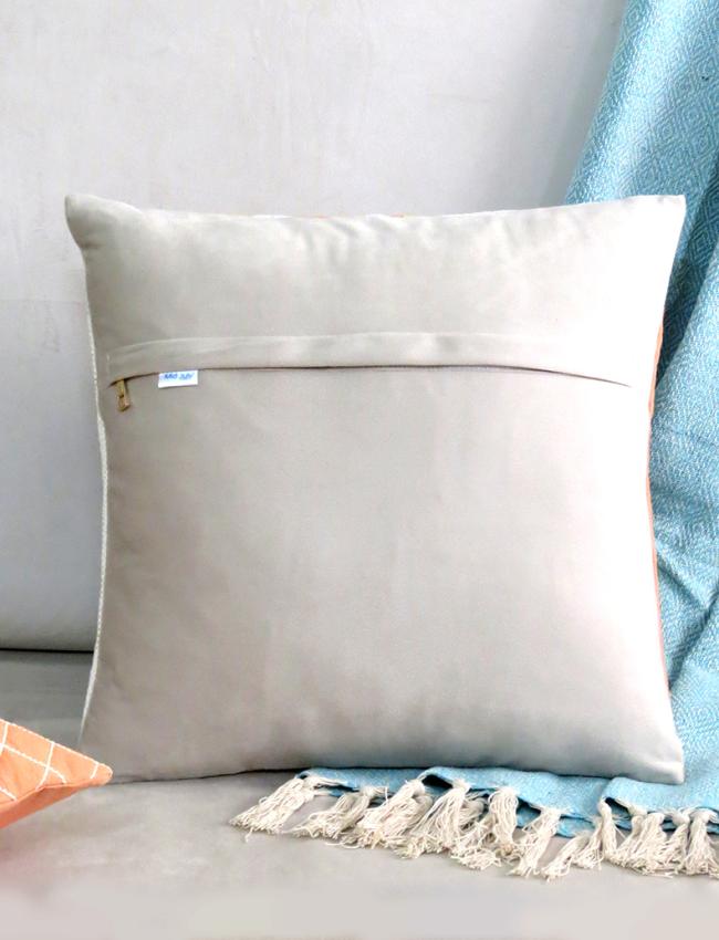 Soft Sculptures White Velvet with Cotton Cushion Covers 16x16 Inch Set of 3