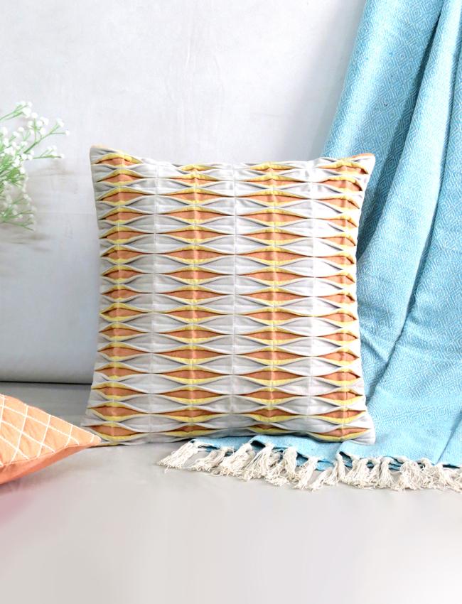Folded Fabric Velvet With Cotton Cushion Covers 16x16 Inch