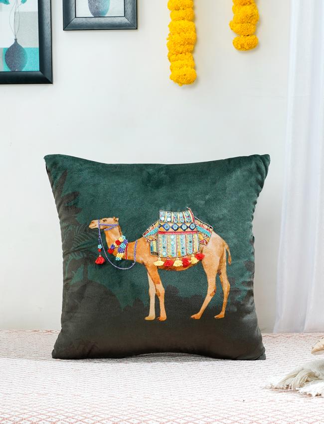 "Royal Opulence" Teal velvet Cushion Cover 16x 16 Inch set of 2