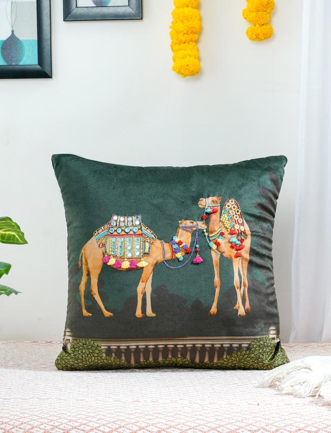 Royal Opulence Teal 2 velvet Cushion Cover 16 Inch