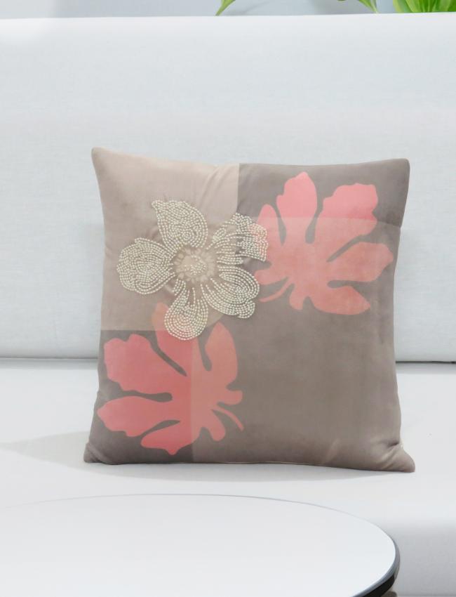 Morning Mist Grey Velvet Cushion Cover 16x16 Inch