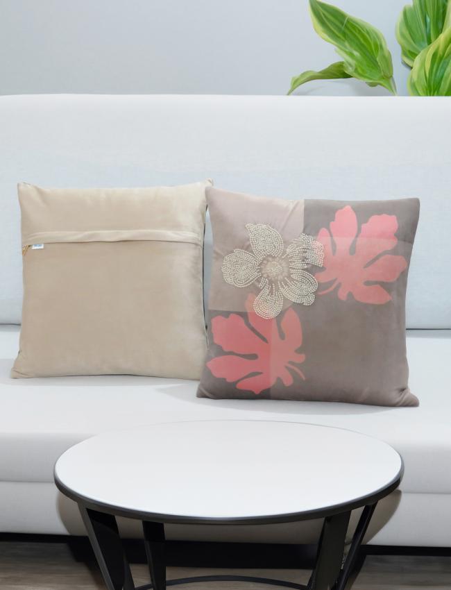 Morning Mist Grey Velvet Cushion Cover 16x16 Inch