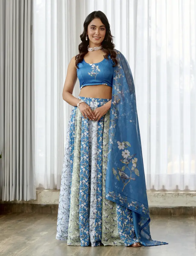 Indra Blue Kali Lehenga TV_002