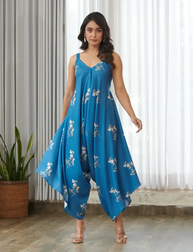 Indra Blue Palazzo Jumpsuit TV_010