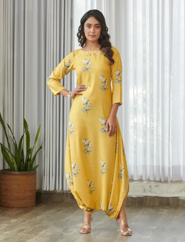 Kesar Yellow Dhoti Jumpsuit TV_011