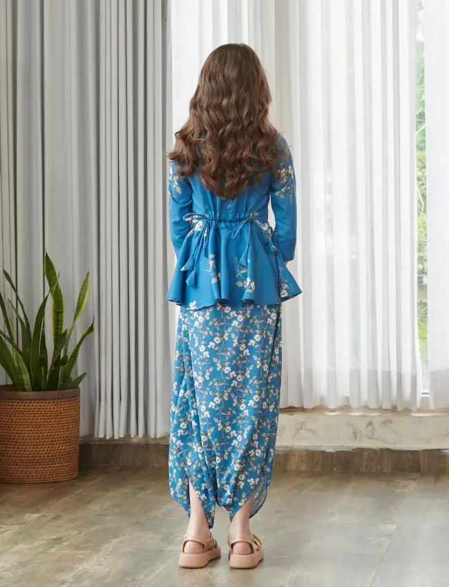 Indra Blue Peplum Dhoti Jumpsuit Kids TV_024